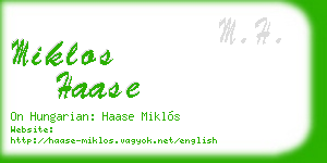 miklos haase business card